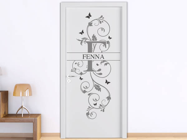 Wandtattoo Namensschild Fenna auf einer Tür