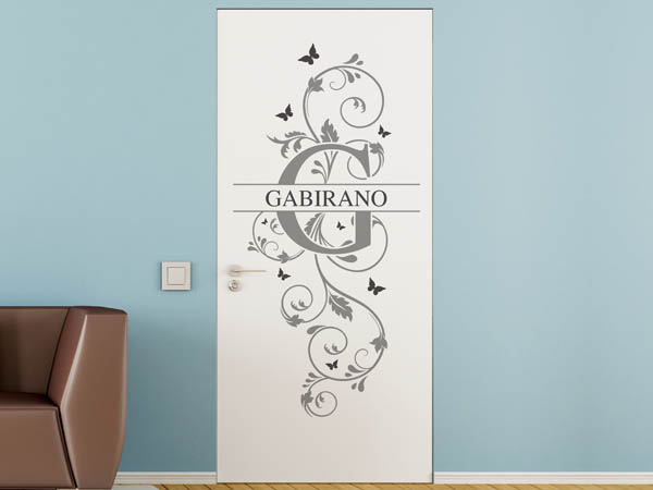 Wandtattoo Namensschild Gabirano auf einer Tür