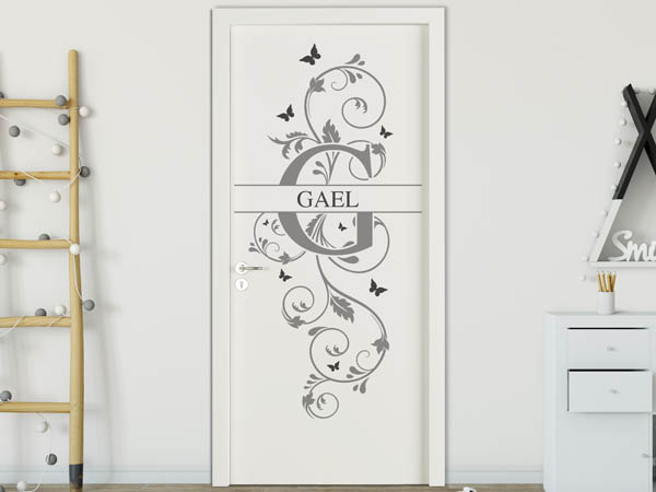 Wandtattoo Namensschild Gael auf einer Tür