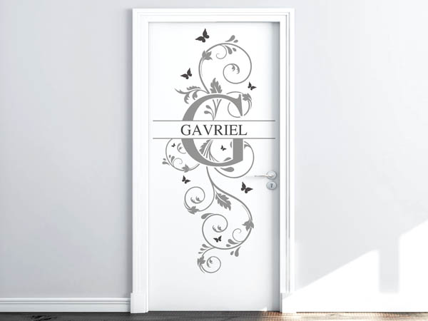 Wandtattoo Namensschild Gavriel auf einer Tür
