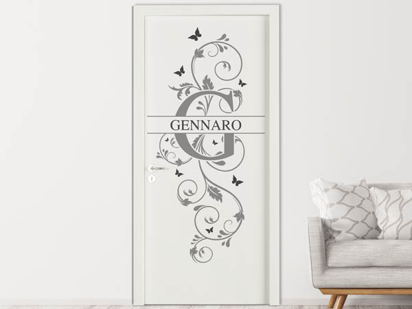 Wandtattoo Namensschild Gennaro auf einer Tür