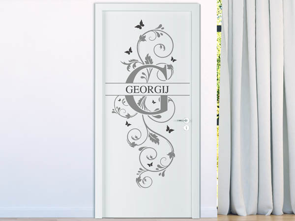 Wandtattoo Namensschild Georgij auf einer Tür