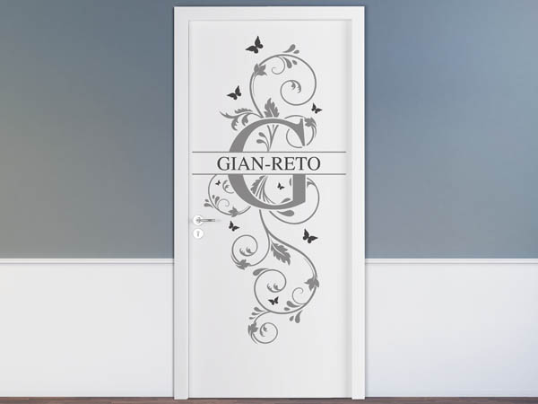 Wandtattoo Namensschild Gian-Reto auf einer Tür