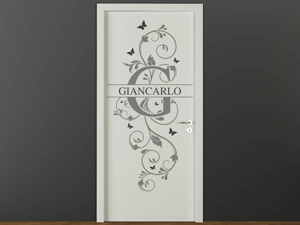 Wandtattoo Namensschild Giancarlo auf einer Tür