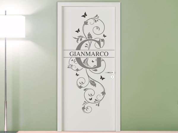 Wandtattoo Namensschild Gianmarco auf einer Tür
