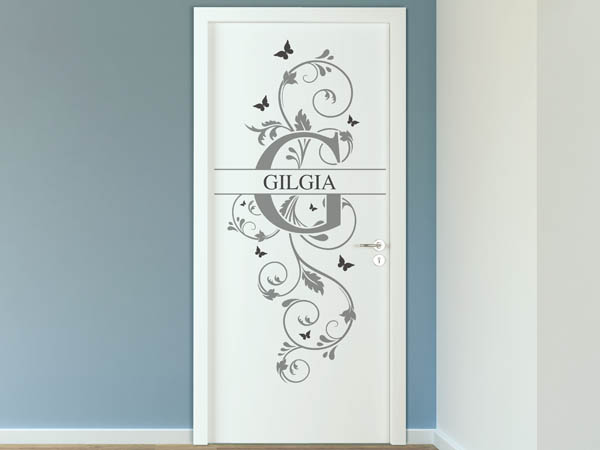 Wandtattoo Namensschild Gilgia auf einer Tür