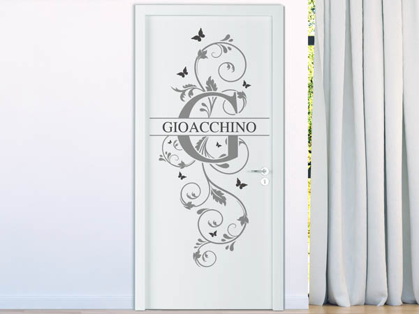 Wandtattoo Namensschild Gioacchino auf einer Tür