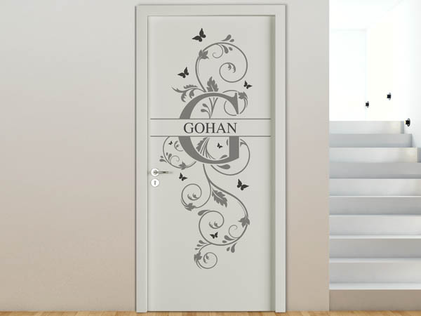 Wandtattoo Namensschild Gohan auf einer Tür