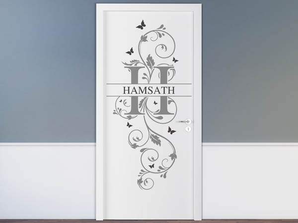 Wandtattoo Namensschild Hamsath auf einer Tür