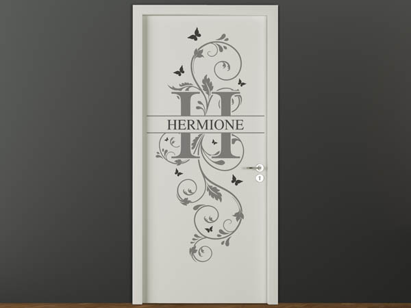 Wandtattoo Namensschild Hermione auf einer Tür