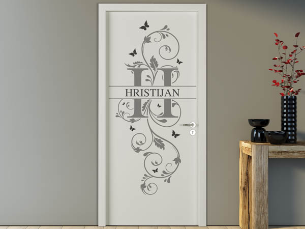 Wandtattoo Namensschild Hristijan auf einer Tür