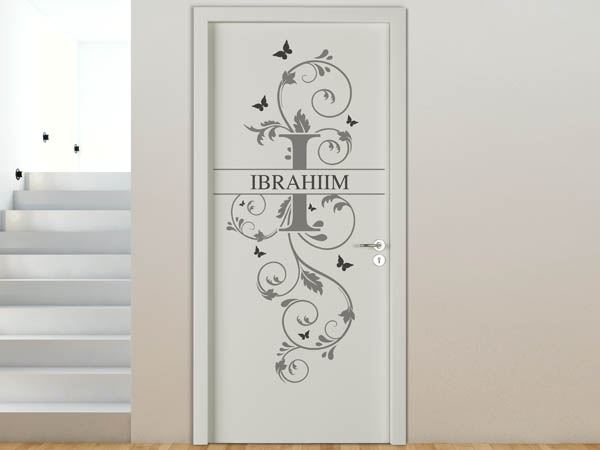 Wandtattoo Namensschild Ibrahiim auf einer Tür