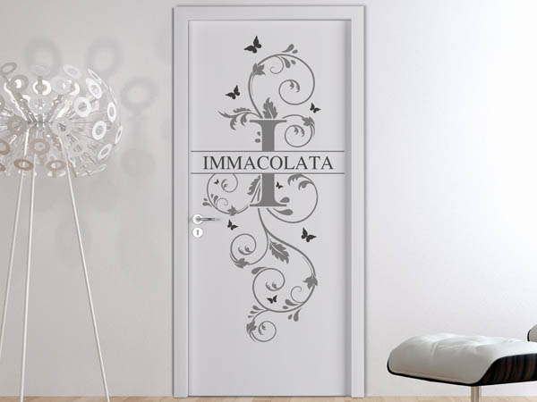 Wandtattoo Namensschild Immacolata auf einer Tür