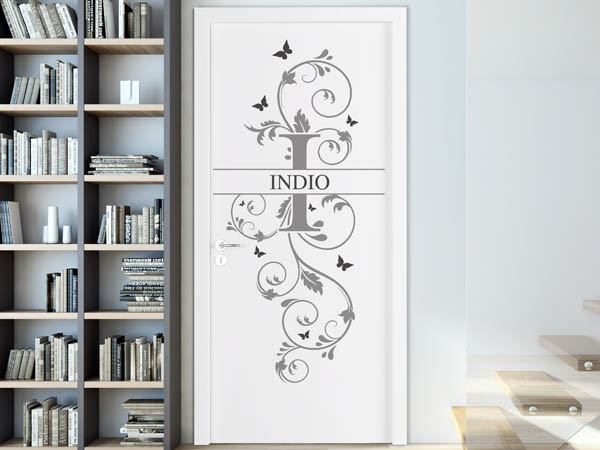 Wandtattoo Namensschild Indio auf einer Tür