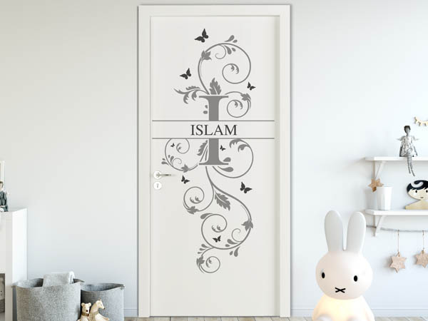 Wandtattoo Namensschild Islam auf einer Tür