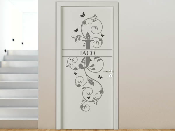 Wandtattoo Namensschild Jaco auf einer Tür