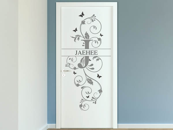 Wandtattoo Namensschild Jaehee auf einer Tür