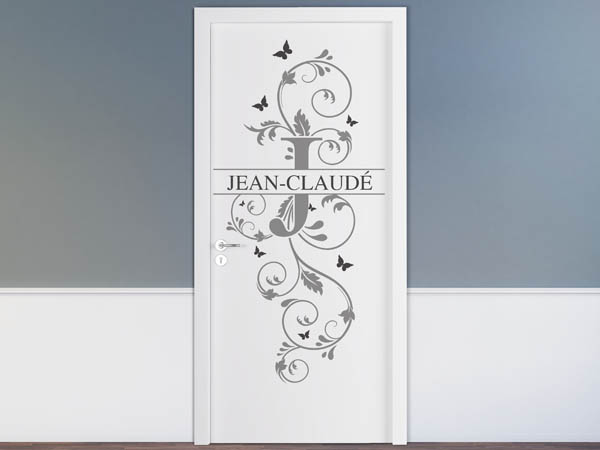 Wandtattoo Namensschild Jean-Claudé auf einer Tür