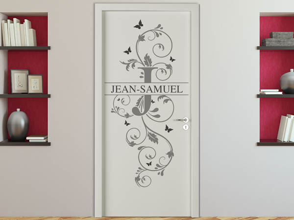 Wandtattoo Namensschild Jean-Samuel auf einer Tür