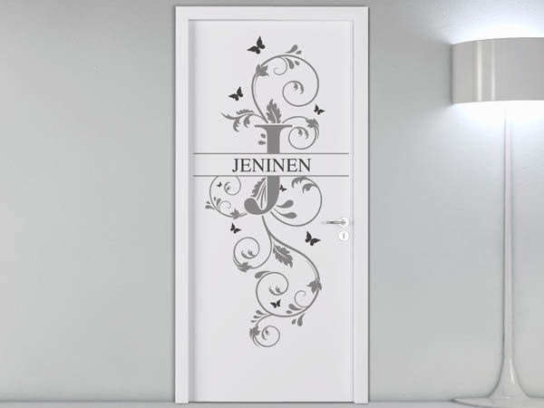 Wandtattoo Namensschild Jeninen auf einer Tür