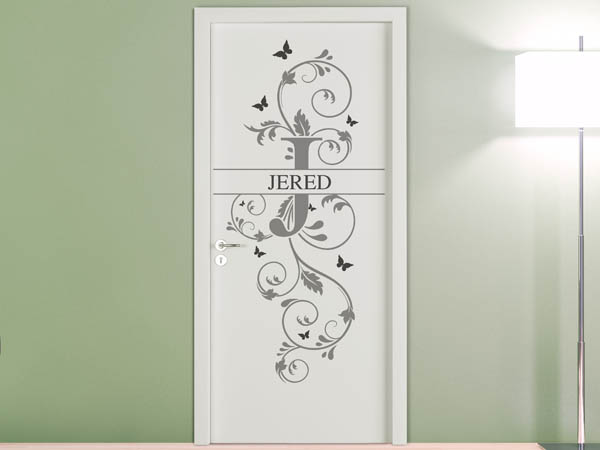 Wandtattoo Namensschild Jered auf einer Tür
