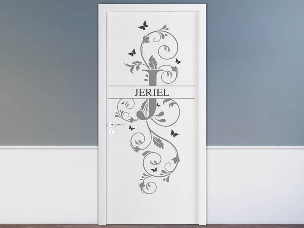 Wandtattoo Namensschild Jeriel auf einer Tür