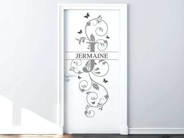 Wandtattoo Namensschild Jermaine auf einer Tür
