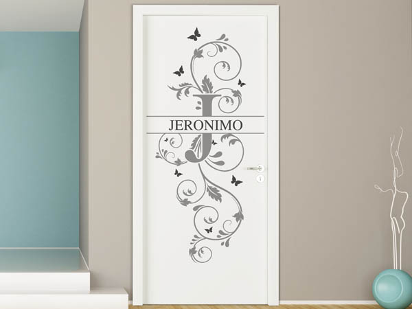 Wandtattoo Namensschild Jeronimo auf einer Tür