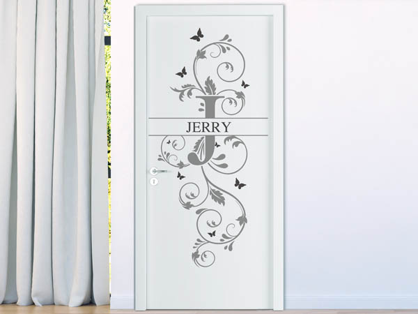 Wandtattoo Namensschild Jerry auf einer Tür