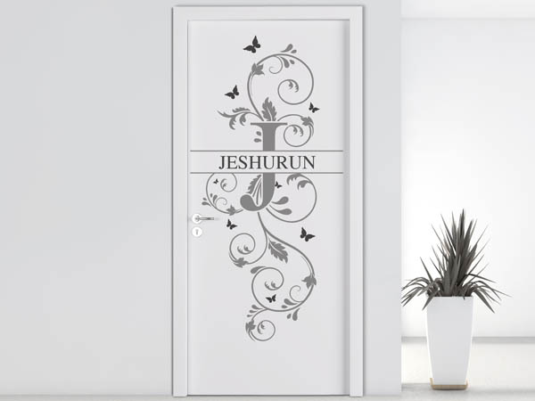 Wandtattoo Namensschild Jeshurun auf einer Tür