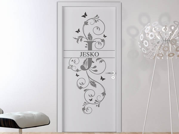 Wandtattoo Namensschild Jesko auf einer Tür