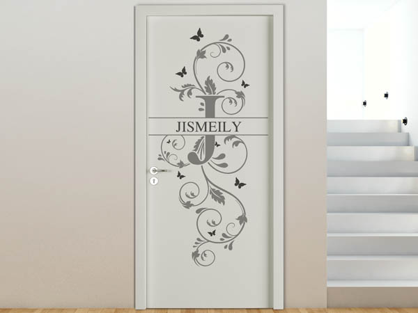 Wandtattoo Namensschild Jismeily auf einer Tür