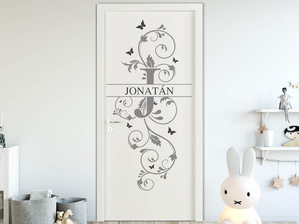 Wandtattoo Namensschild Jonatán auf einer Tür