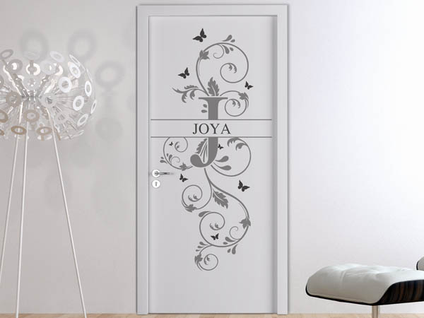 Wandtattoo Namensschild Joya auf einer Tür