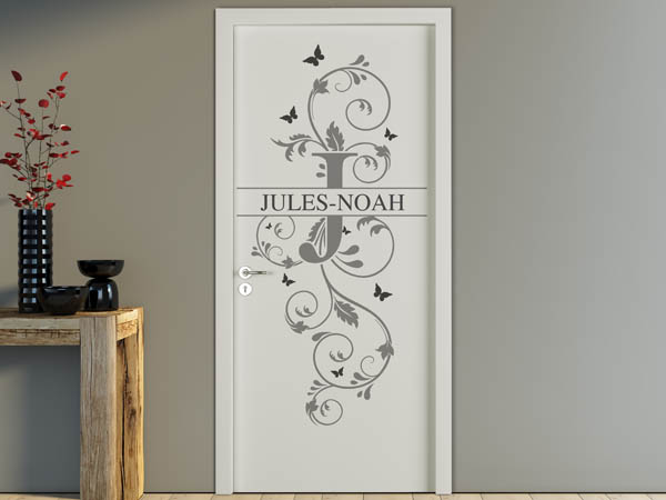 Wandtattoo Namensschild Jules-Noah auf einer Tür