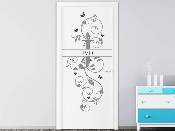 Wandtattoo Namensschild Jvo auf einer Tür