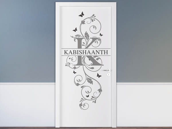 Wandtattoo Namensschild Kabishaanth auf einer Tür
