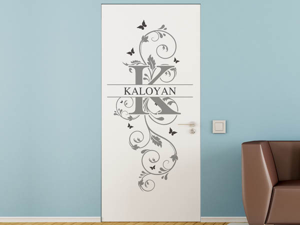 Wandtattoo Namensschild Kaloyan auf einer Tür