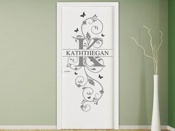 Wandtattoo Namensschild Kaththegan auf einer Tür