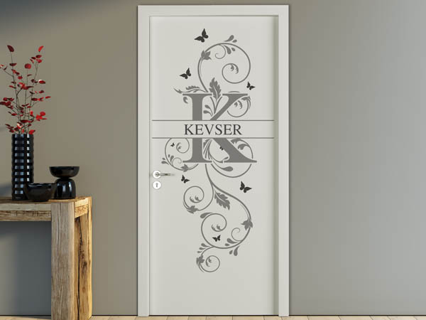 Wandtattoo Namensschild Kevser auf einer Tür