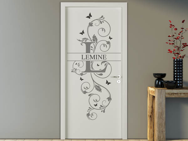 Wandtattoo Namensschild Lemine auf einer Tür