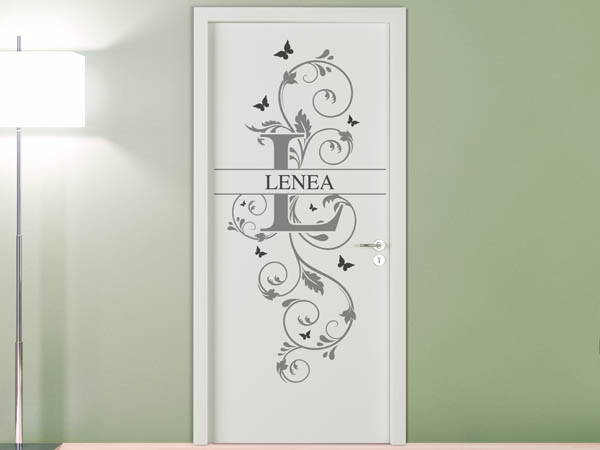 Wandtattoo Namensschild Lenea auf einer Tür