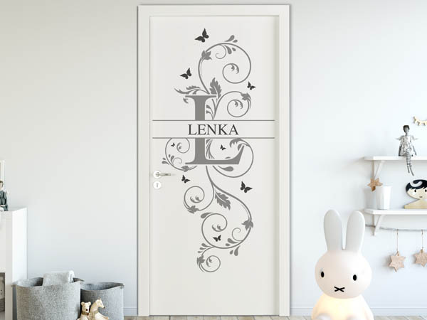 Wandtattoo Namensschild Lenka auf einer Tür