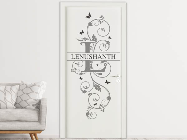 Wandtattoo Namensschild Lenushanth auf einer Tür
