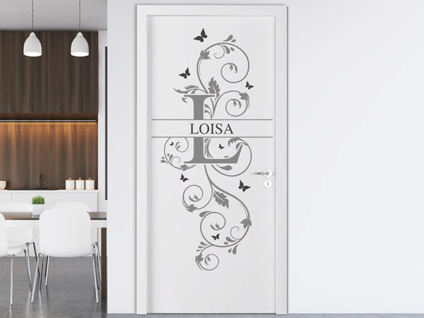 Wandtattoo Namensschild Loisa auf einer Tür