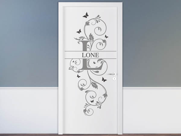 Wandtattoo Namensschild Lone auf einer Tür