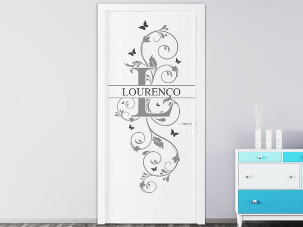 Wandtattoo Namensschild Lourenço auf einer Tür