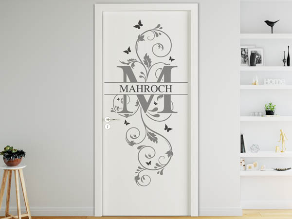 Wandtattoo Namensschild Mahroch auf einer Tür
