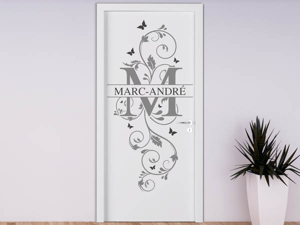 Wandtattoo Namensschild Marc-André auf einer Tür