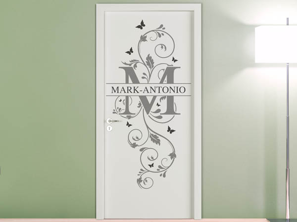 Wandtattoo Namensschild Mark-Antonio auf einer Tür